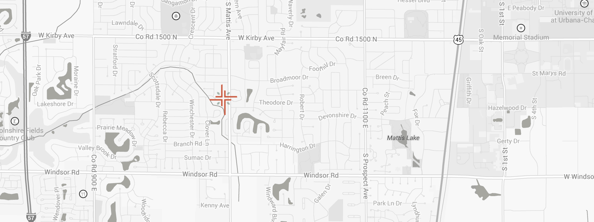 Map to church (1913 S Mattis Avenue, Champaign, IL)